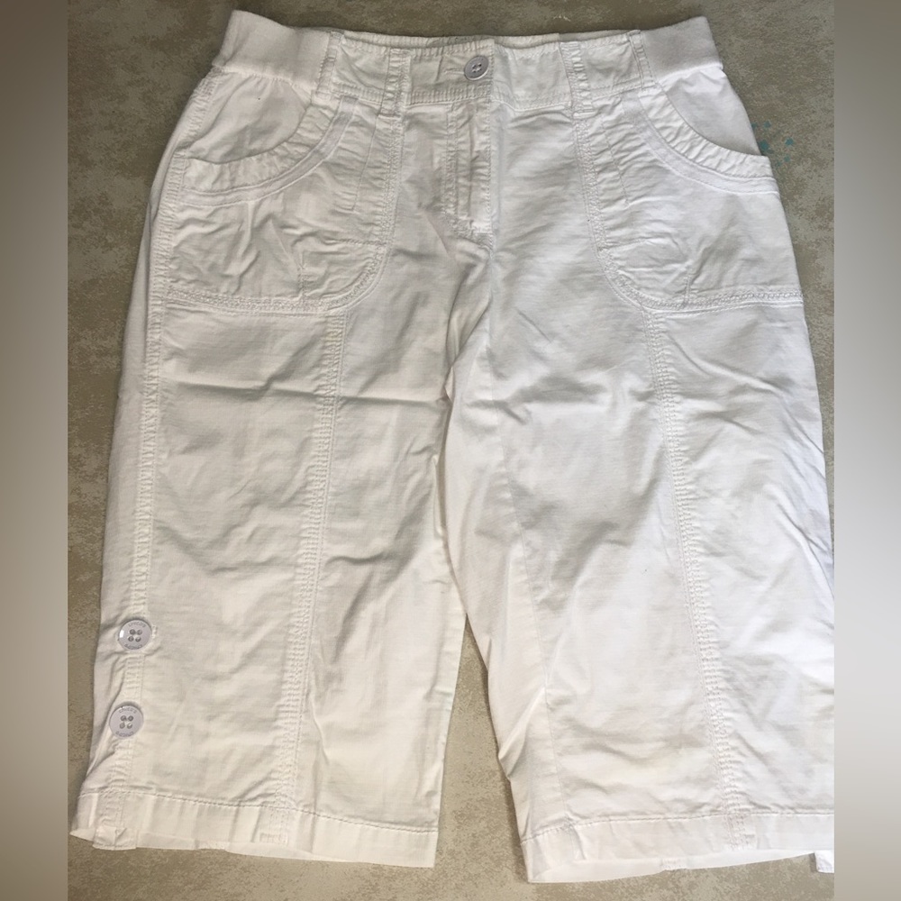 White cargo shorts
